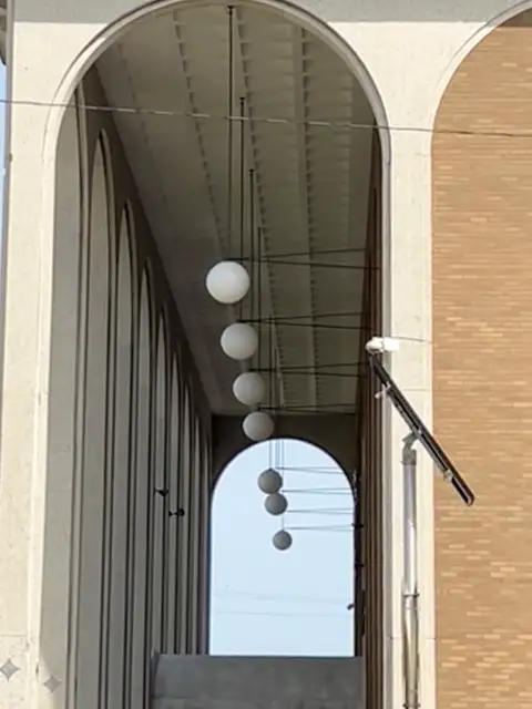 Urban geometry under a brilliant blue. - Mansfield, Ohio
